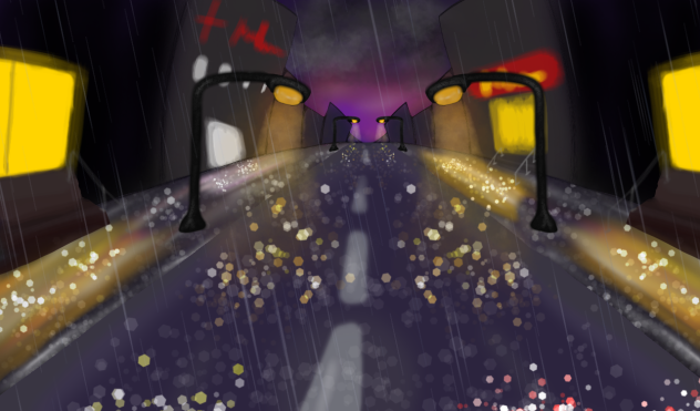 road in rainy days - ibisPaint
