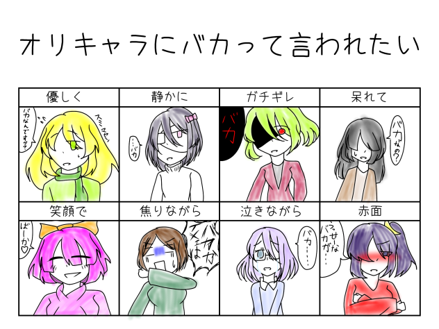 オリキャラにバカと言わせたい人が描きました