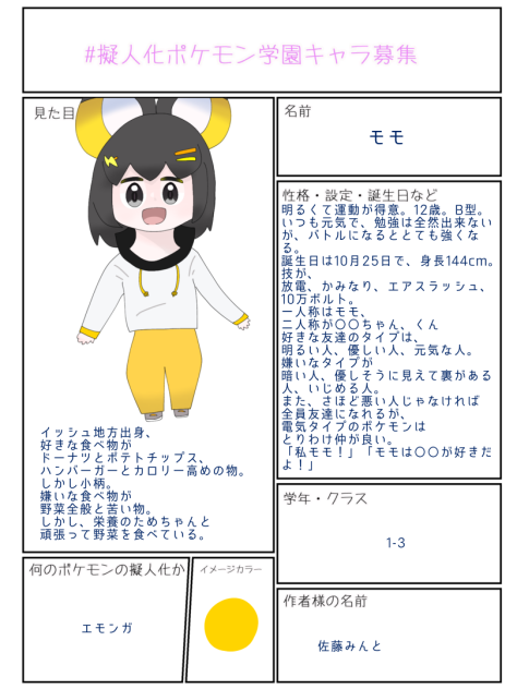 キャラ募②