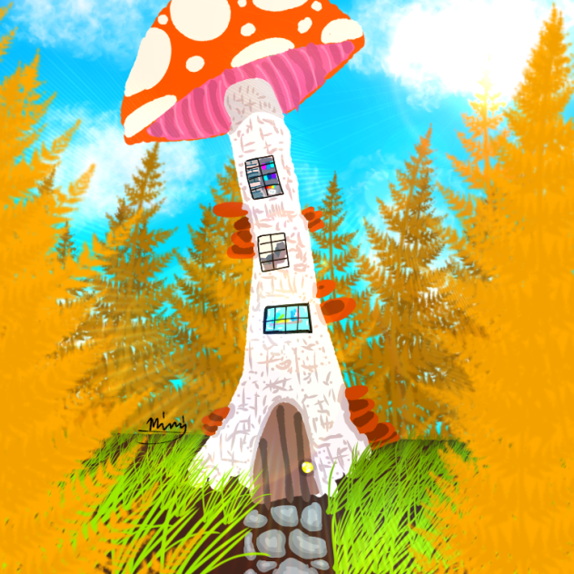 Tall mushroom house 🍄🍂 - ibisPaint