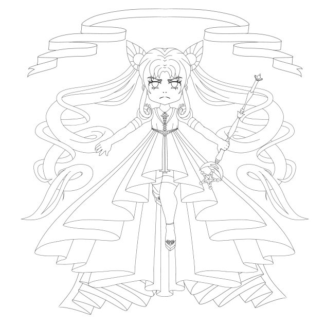 Magical Girl Colouring Page