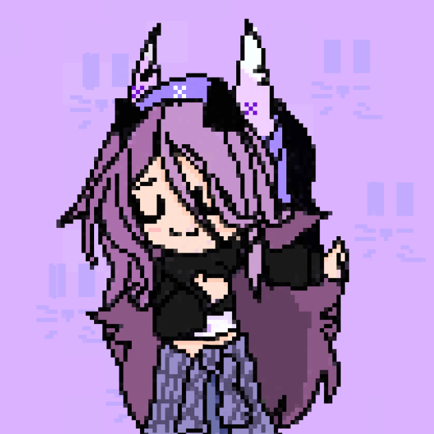 My friend in pixelart(Purple Cat)UwU