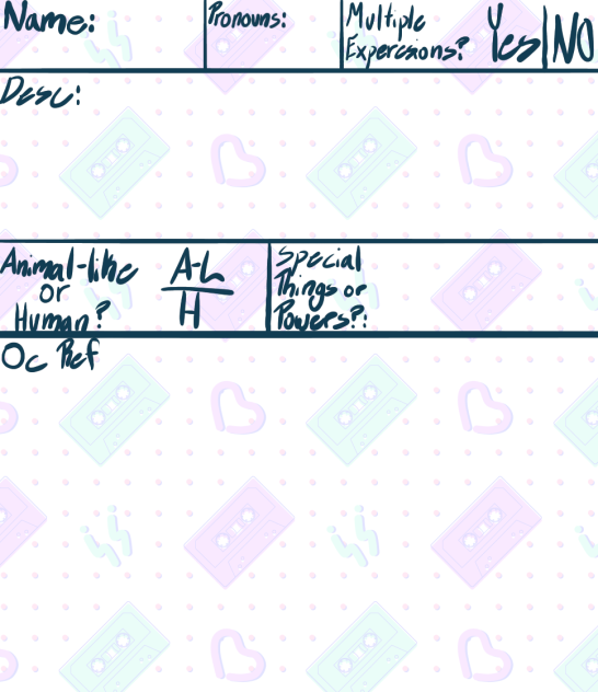 Creatures of Tv Ref or character sheet
