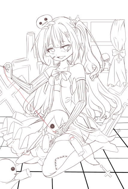 治してあげる❤︎  線画