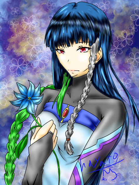 花と少女(オリジナル)
