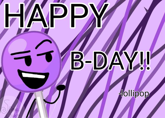 lollipop saying happy birthday to you!