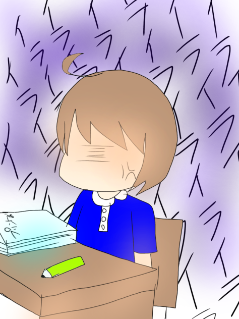 宿題死ねばいいのに(っ’-‘)╮ =͟͟͞͞🔪ﾌﾞｫﾝﾍ( ´Д`)ﾉ
