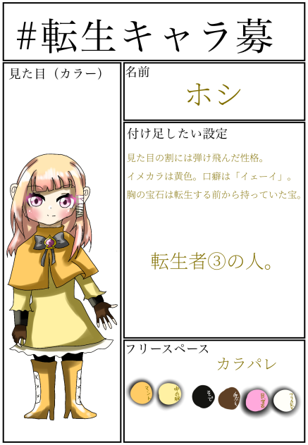 初めてのキャラぼしゅー！