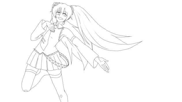 初音線画