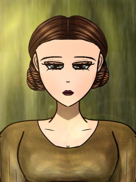 The girl with beautiful hair bun