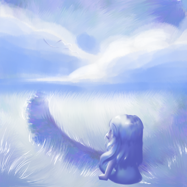 Blue Pastel Field