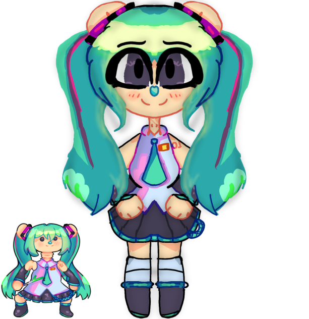the first drawing of miku bear (old)
