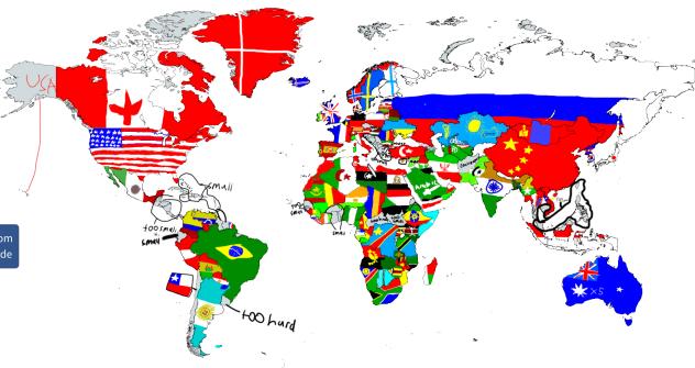 A flag world map