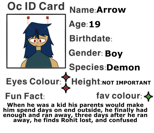 Arrow OC card