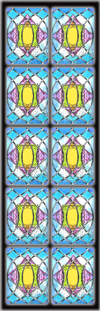 素材 窓 （縦長 アイアン）ステンドグラス
