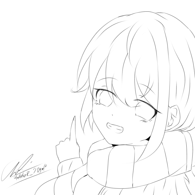 orange sunset Autumn lineart