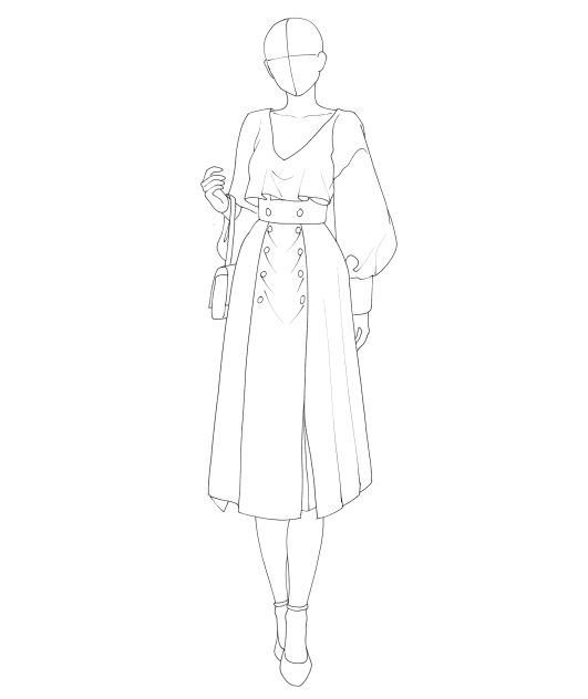 Pose 08 (top and long skirt)