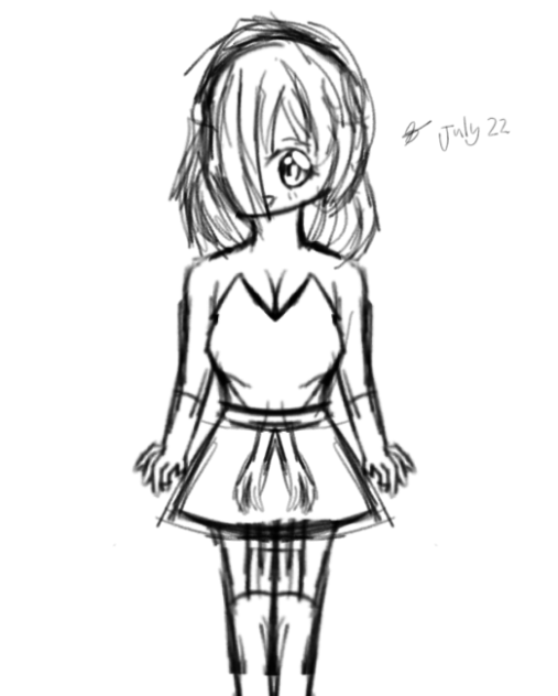 A Girl in a dress sketch