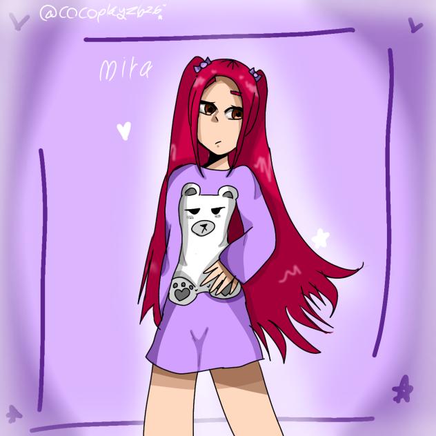 mira in her pajamas 💜✨