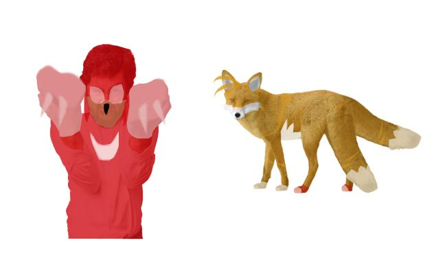 knuckle man and yellow fox
