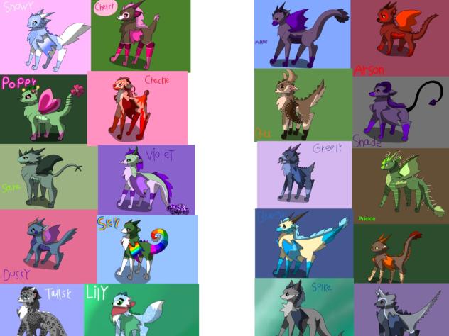 Here’s a collage of my dragons.