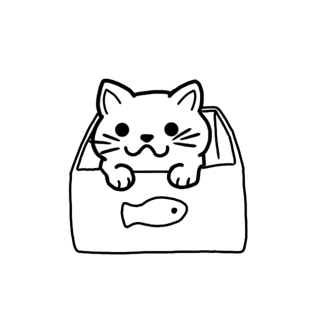 Gatito en caja de pescado
