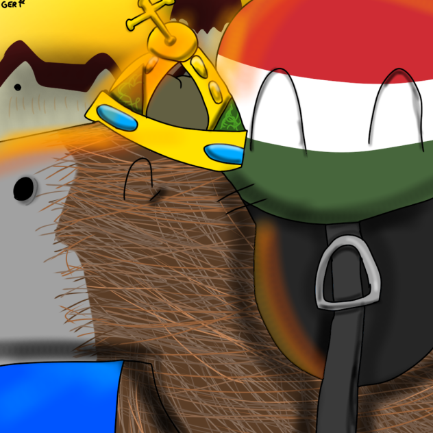 A countryball rides a capybara