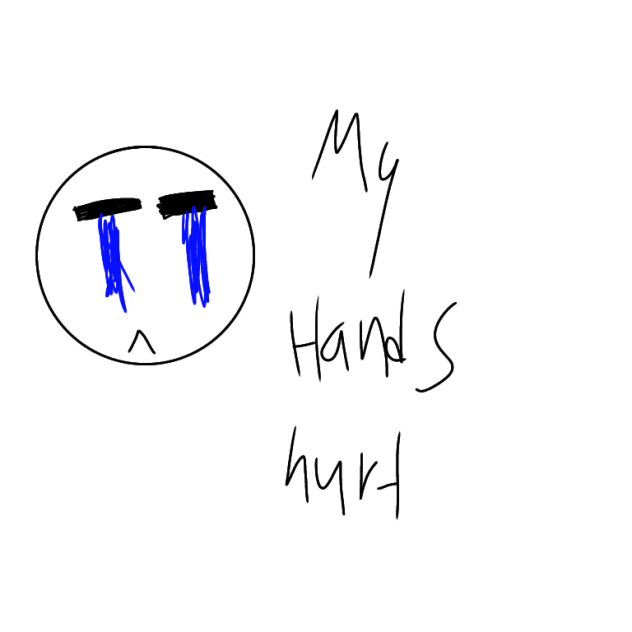 my hand hurt😢