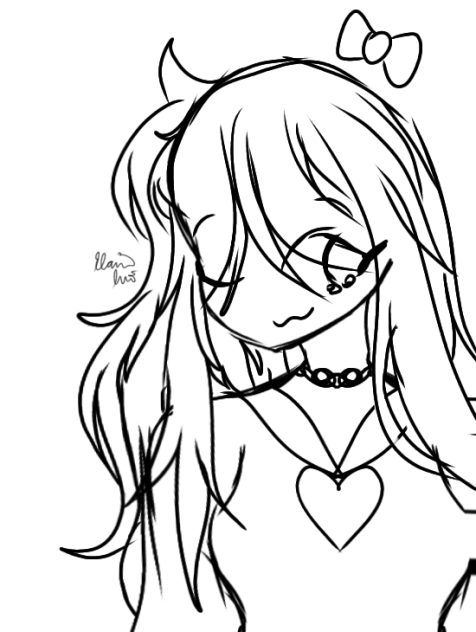 A Girl with Messed up Hair Sketch