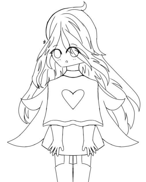 Girl with Hair that looks weird Lineart