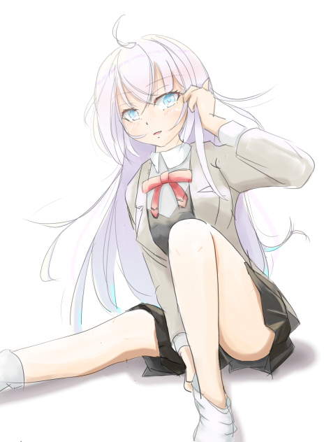 靴下を履くアーリャさん