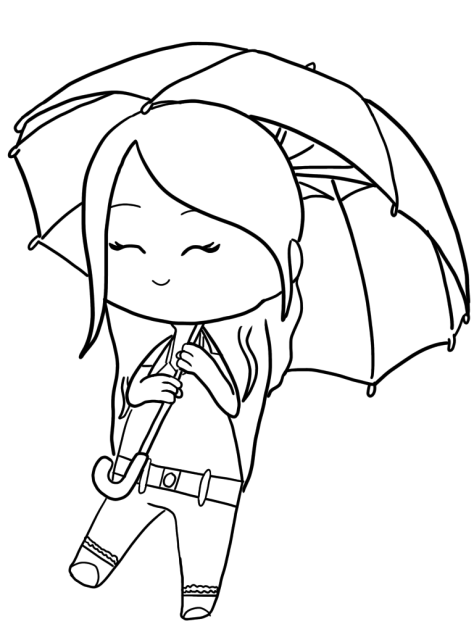 Coloring page 1- A rainy day 🌧️