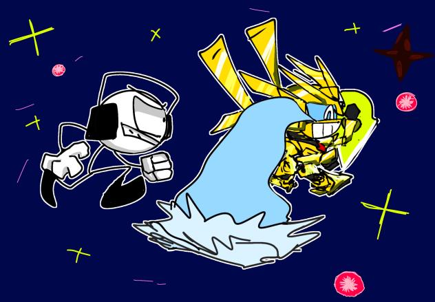 宇宙の彼方まで逃げるアカツキと宇宙の彼方まで付きまとう作者