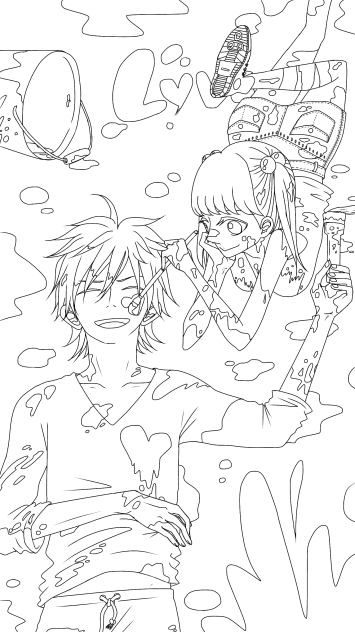 カラフル 線画