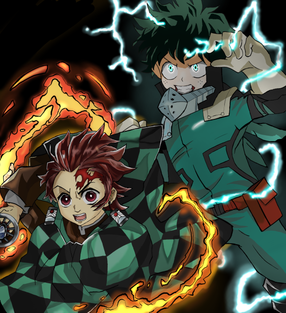Tanjiro x Deku ❤️💚
