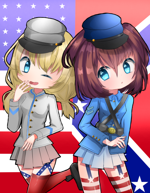 Kawaii Union and Confederate (hats)