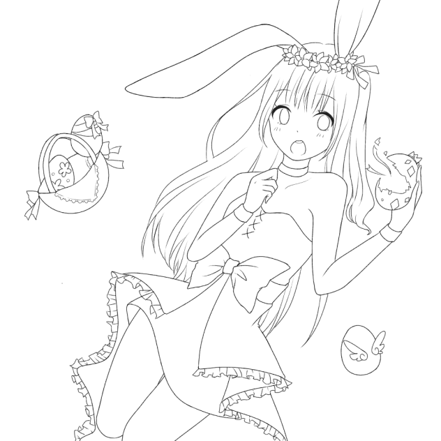 イースター 線画