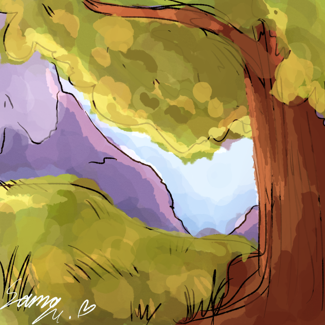 Trees are fun to draw actually
