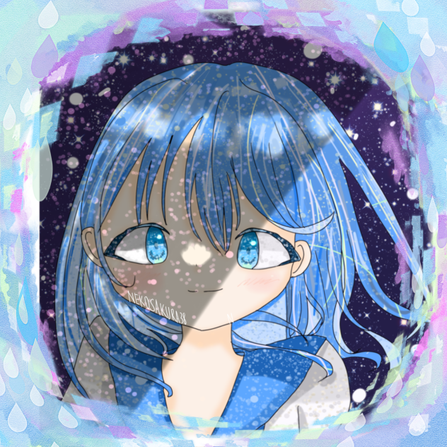 フリーアイコン　蒼宇宙少女
