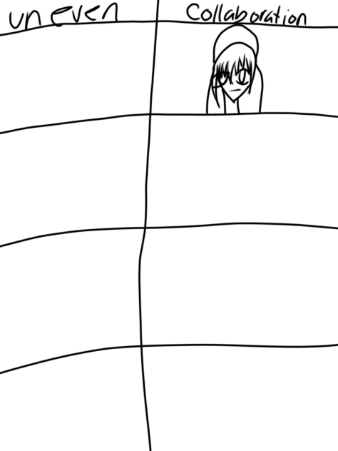 Uneven collaboration (black & white)