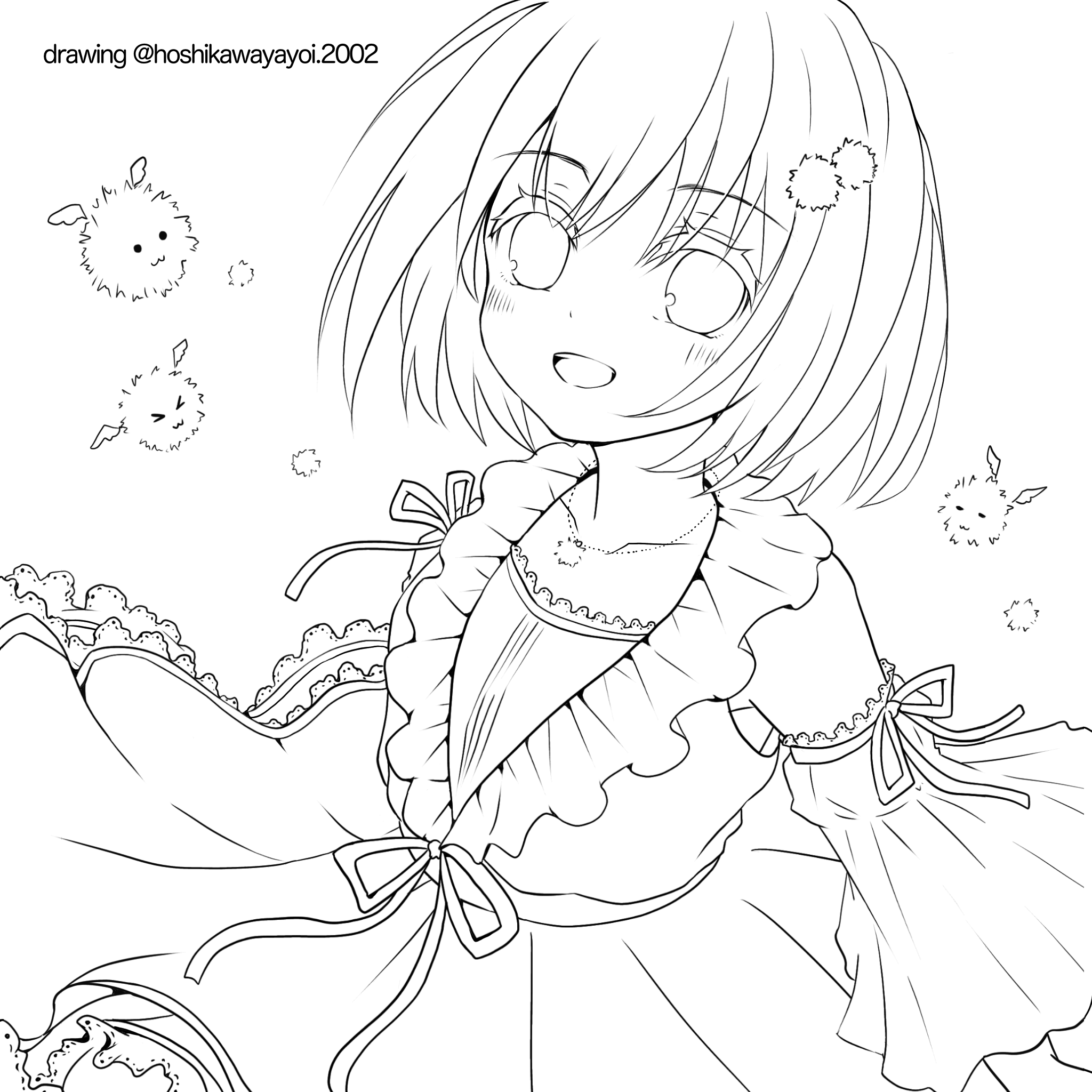 ケセランパサラン(ぬりえ) - ibisPaint