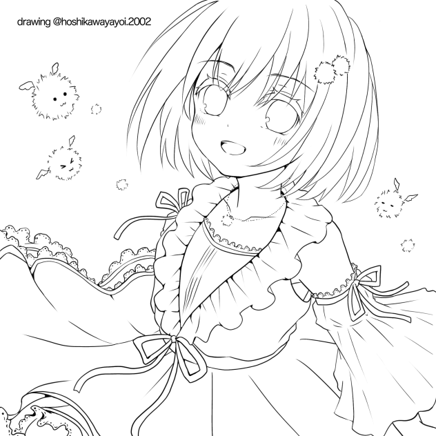 ケセランパサラン(ぬりえ)