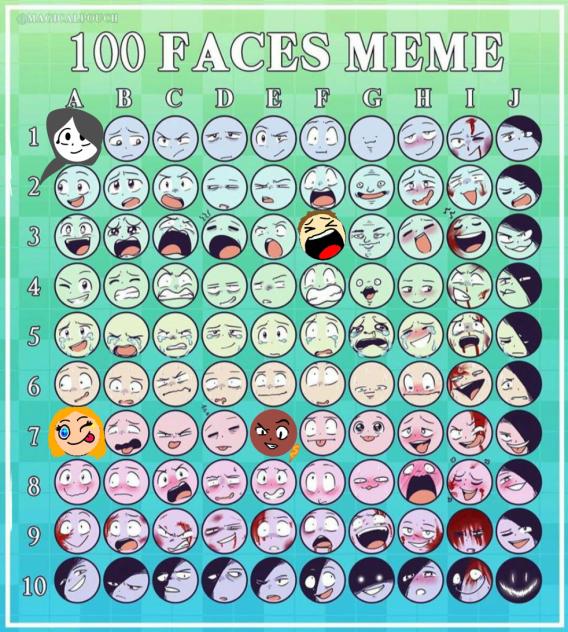 100 faces collab - ibisPaint