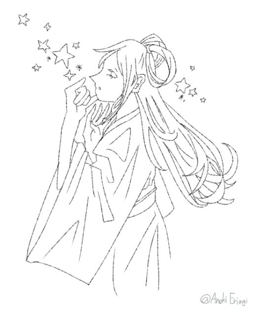 七夕 線画 Ibispaint