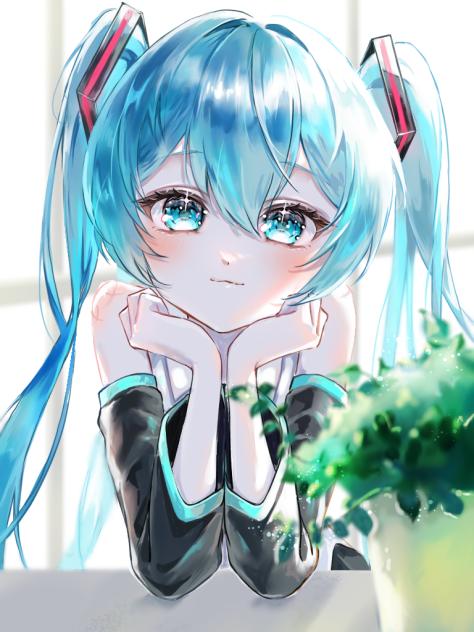 窓辺のミクさん
