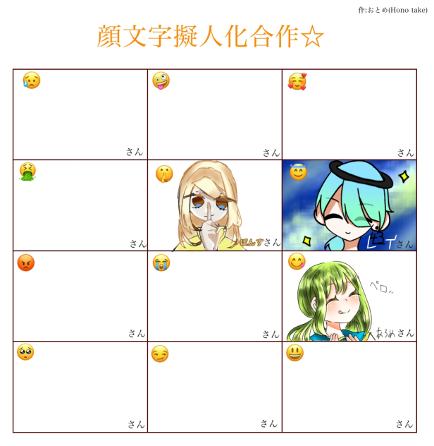 顔文字擬人化合作繋げました