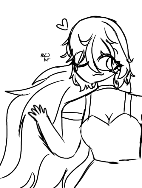 Girl with Fluffy Hair Sketch