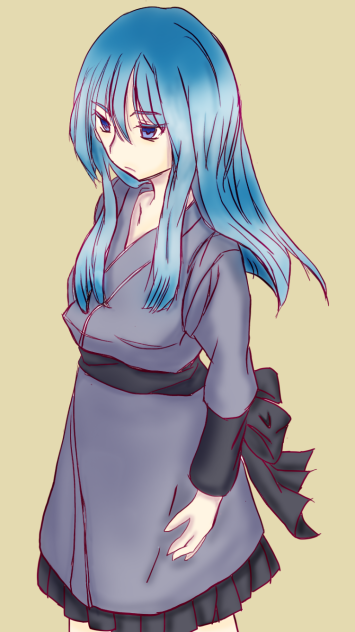 ラクガキ-青い髪の女の子