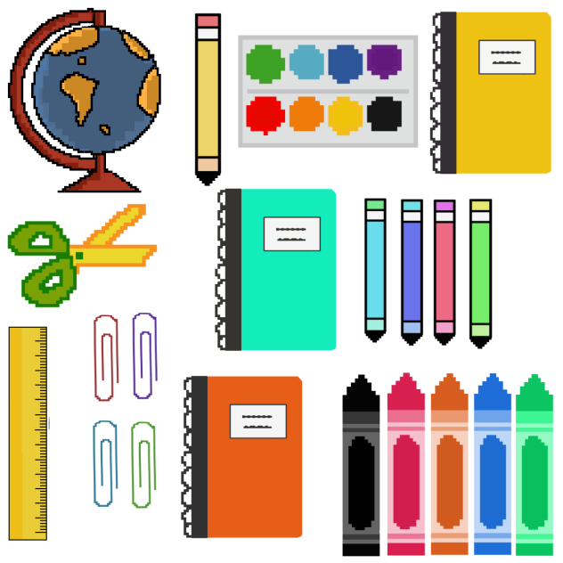 School tools (pixel)