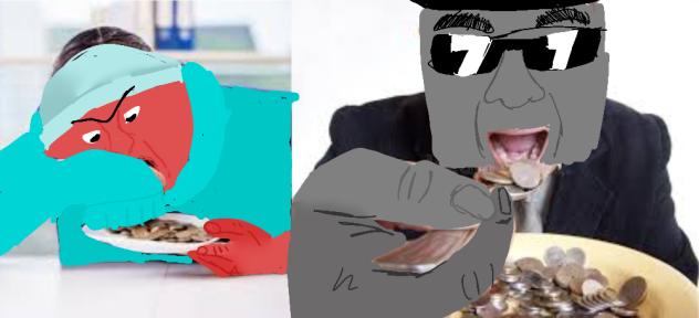 gigi and chance eating coins